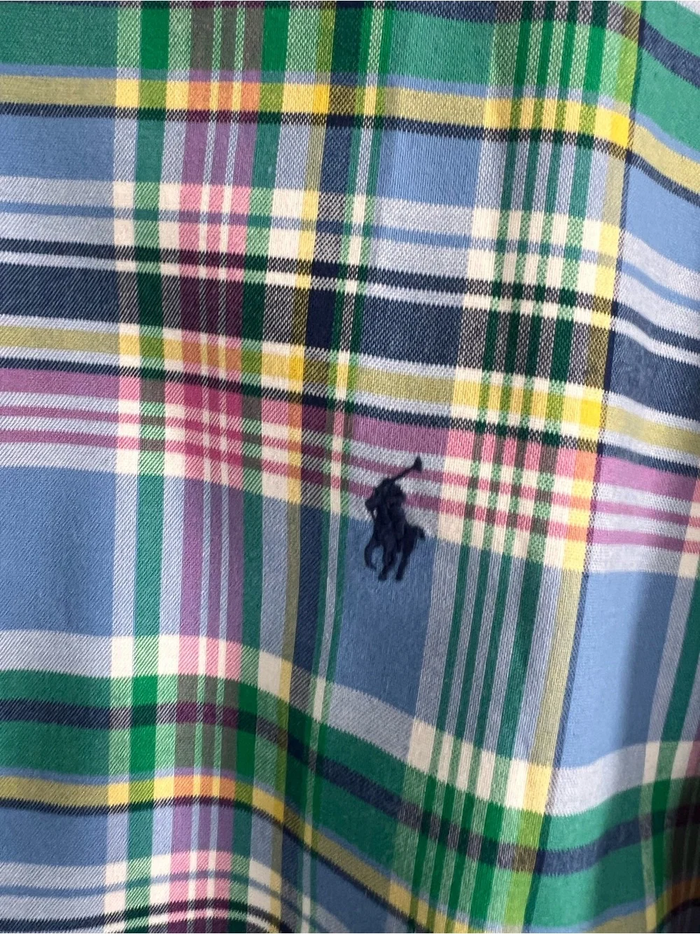 Polo Ralph Lauren Men’s Short Sleeve Button Down Pastel Plaid size 2XB
